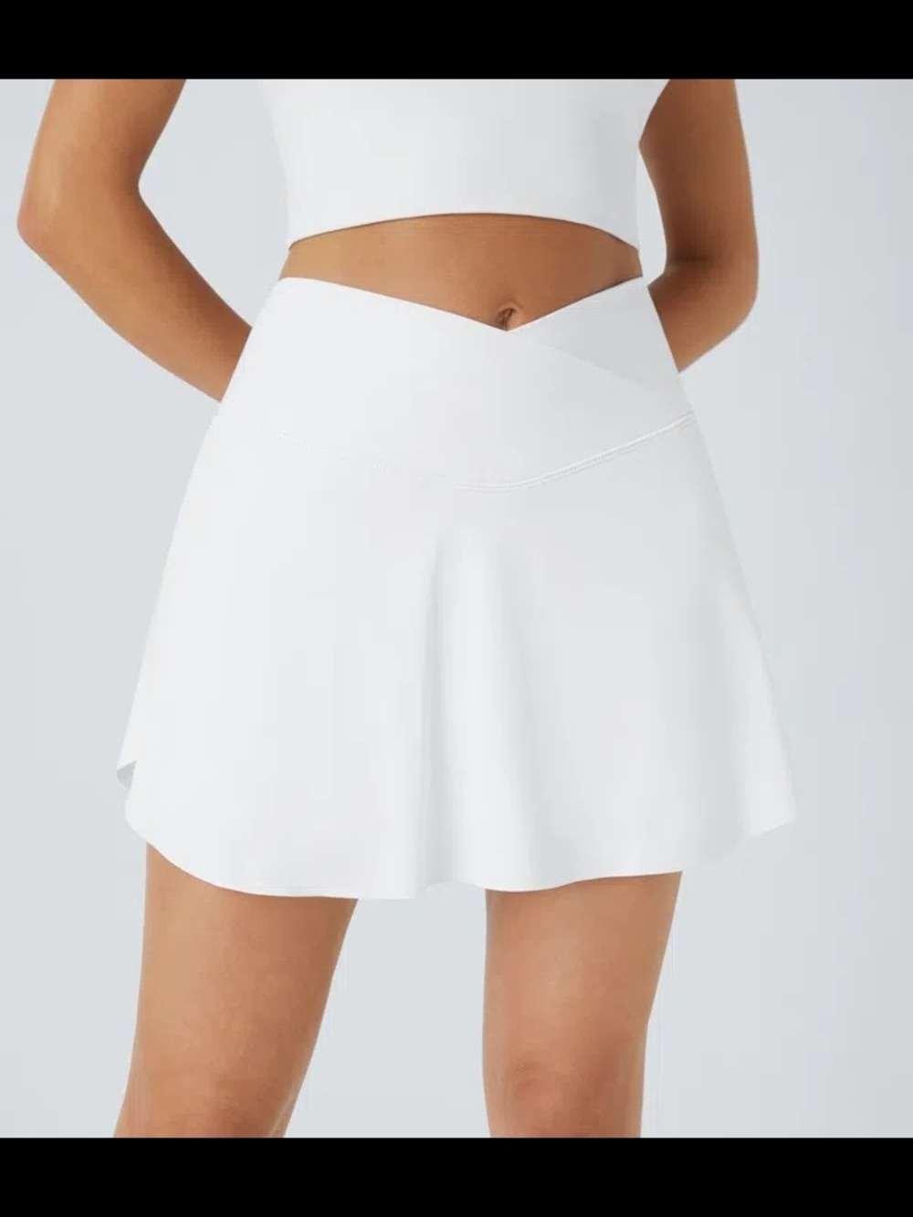 Halara SoftlyZero 2-in-1 Cool Touch Tennis Skirt-Longer Length-White-Size S